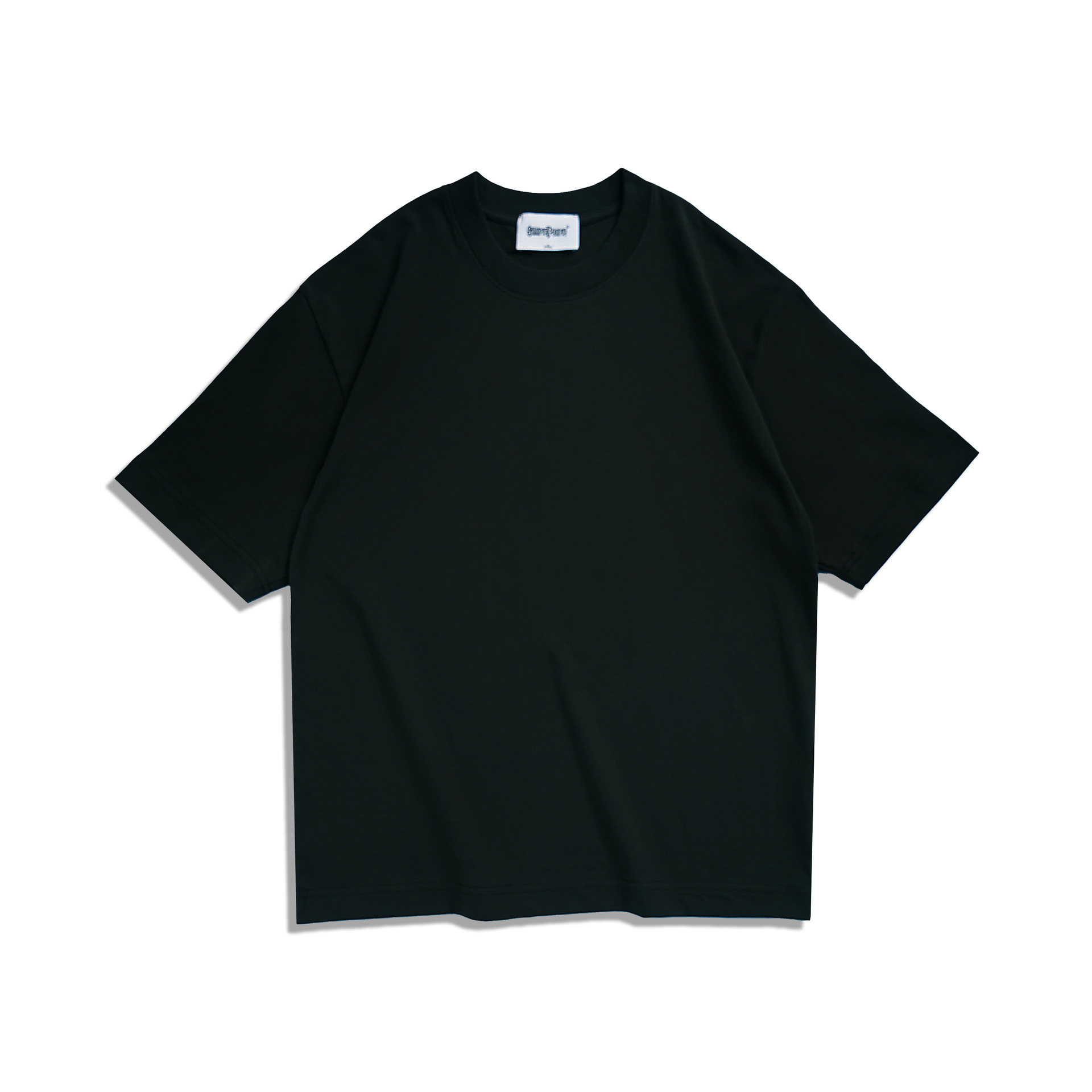 2023 nueva camiseta de los hombres de cuello redondo de color sólido de los hombres y las mismas mujeres de tres pruebas T manga corta caída hombro casual moda suelta top