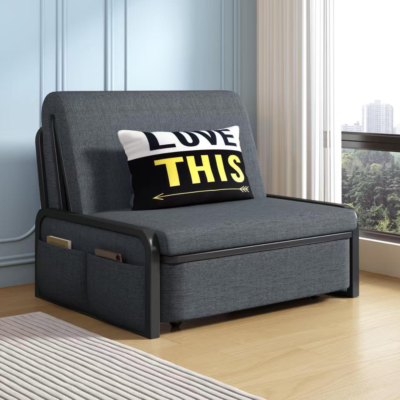 Sofa Bed, Foldable, Dual-Purpose, Armless, Multifunctional, Single-Person, Integrated Fabric, Retractable, 2025 New Model, Small Apartment Living Room