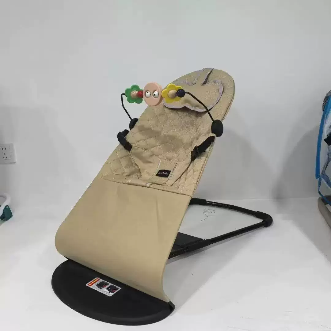 婴儿摇椅哄娃神器 宝宝摇篮摇床折叠款菱形布面哄娃神器摇摇椅