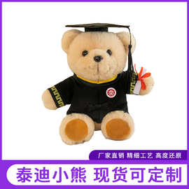 毕业小熊定制网红泰迪小熊娃娃现货毕业季礼物来图定做logo印名字