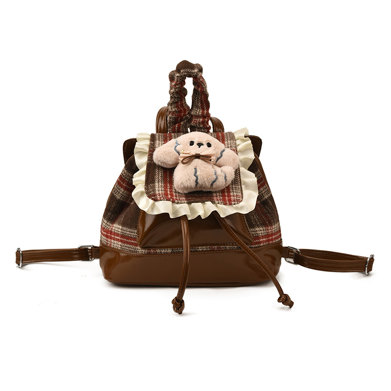 2025 otoño y invierno nueva mochila infantil caricatura lindo cachorro bebé mochila escolar para niños y niñas mochila a cuadros