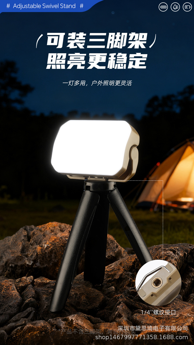 New Led High-Intensity Flashlight, Outdoor Maintenance Work Light, Portable Clip-On Cap Light, 360-Degree Rotating Multi-Functional Cob Light