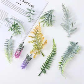 外贸新款仿真绿植白霜水草假凤尾草婚庆手捧花材料鱼缸布景水草