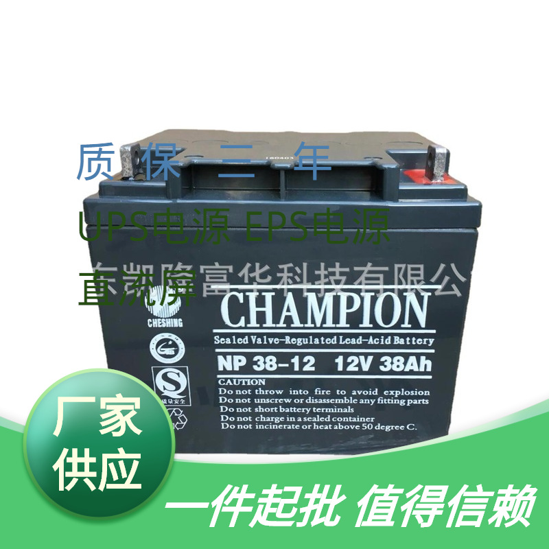 NP200-12免维护铅酸电池12V200AH消防应急UPS后备CHAMPION蓄电池