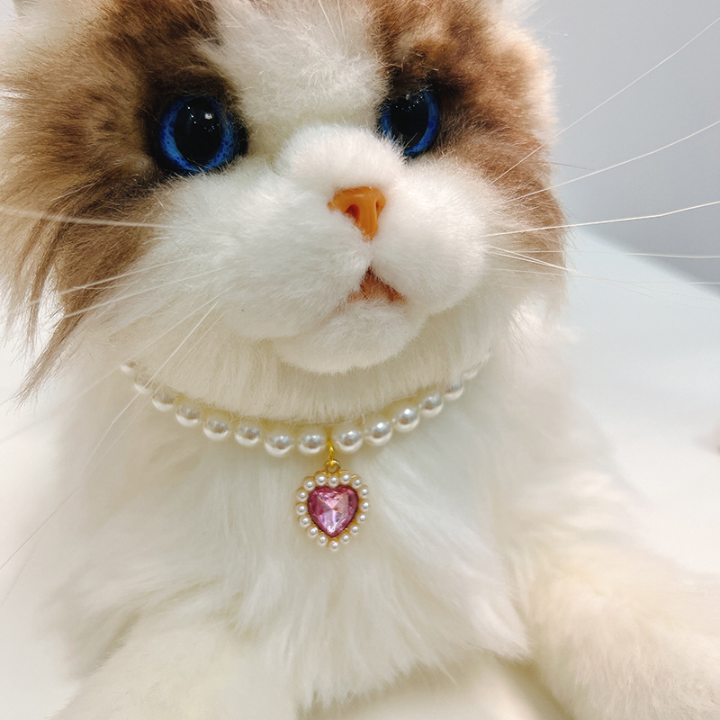 20g Weight Pet Collar Type Of Pet Supplies 1 Piece Quantity Casual, Daily Occasion Bright Pearl Material Heart Shape Pattern All Seasons Season Sweet Style Sweet Bright Pearl Heart Shape Pet Collar 7