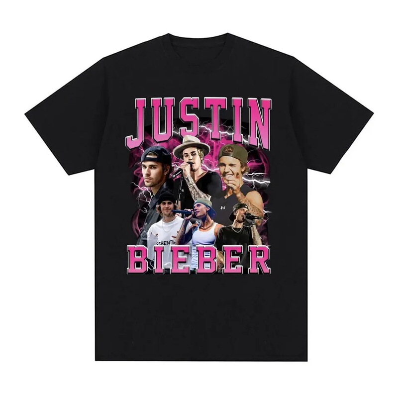 【European Size Cotton T-Shirt】Trendy Prince Justin Bieber Graphic T-Shirt for Men and Women Retro Hip-Hop Fashion 【European Size Cotton T-Shirt】Trendy Prince Justin Bieber Graphic T-Shirt for Men and Women Retro Hip-Hop Fashion
