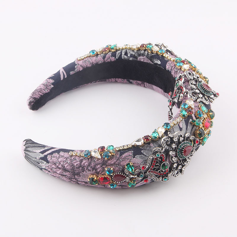 Fashion Diamond Colored Geometric Pattern Sponge Headband display picture 8