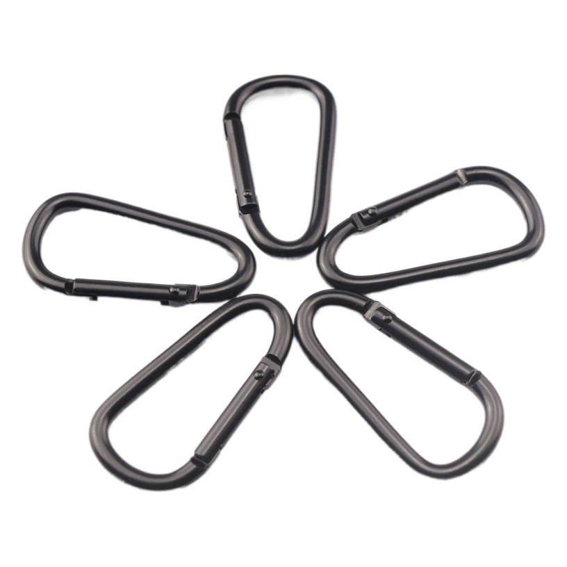 Factory supply No. 6 D aluminum alloy mountaineering buckle D wear-resistant electrophoresis black backpack buckle