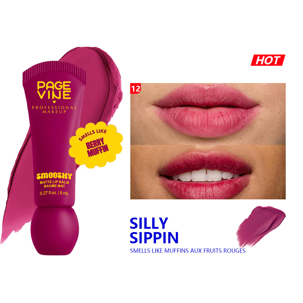 Patrón transfronterizo PAGE VINE lipstick helado textura velvet niebla mate color humectante maquillaje lipstick