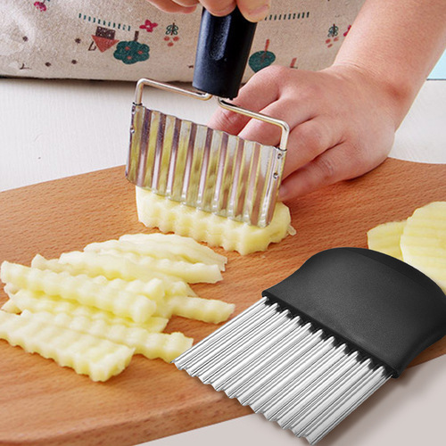 Stainless Steel Potato Knife Creative Wave Potato Knife Potato Cutter French Fry Knife Kitchen Gadget Wolf Tooth Potato Cutter