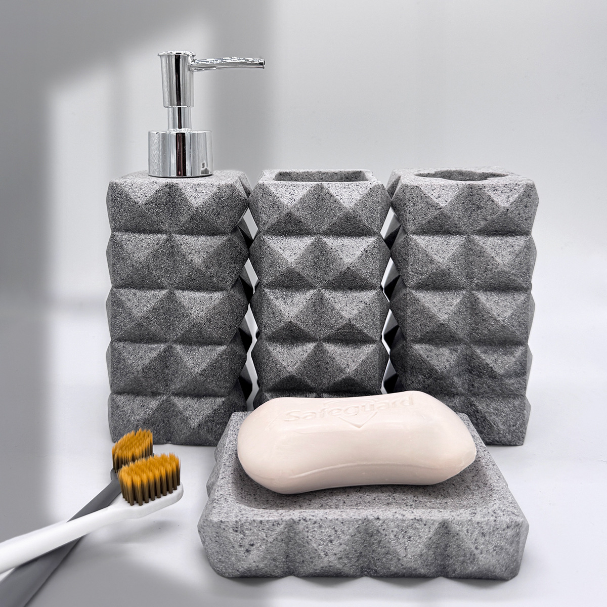 Hotel de moda nórdico en el hogar baño conjunto de baño de resina de arenisca imitación baño de cuatro piezas botella de desinfectante de manos