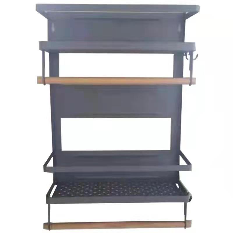 Refrigerador plegable personalizado colgante lateral de cocina multifuncional almacenamiento de especias estante de imán doméstico con gancho estante