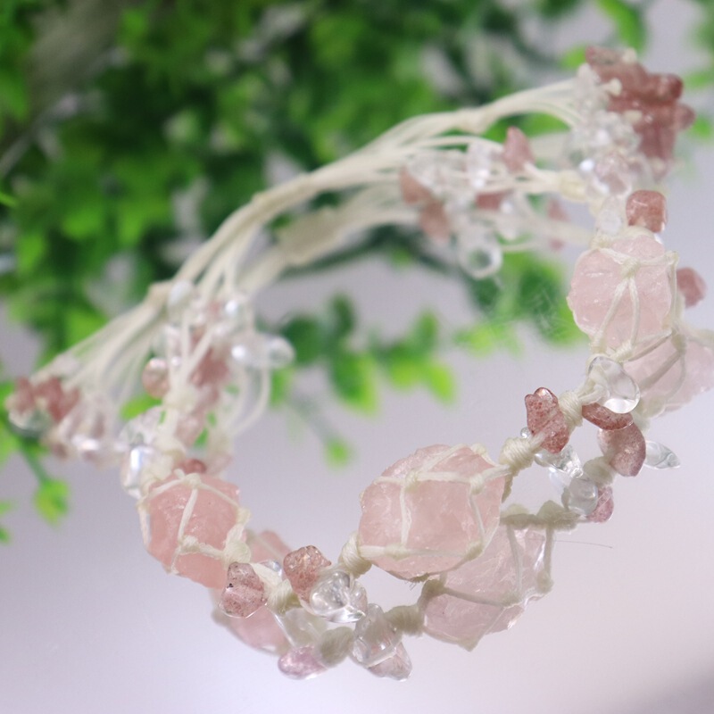 新中式莫奈花园蝴蝶碎石手链编织手绳森系治愈小红书同款编织手饰|undefined