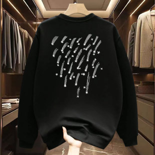 Spring and Autum Sweatshirts for Men 2024 New Trendyy American Round Neck Long-Sleeved Tops Trendy Casual Versatile Printed Jackets