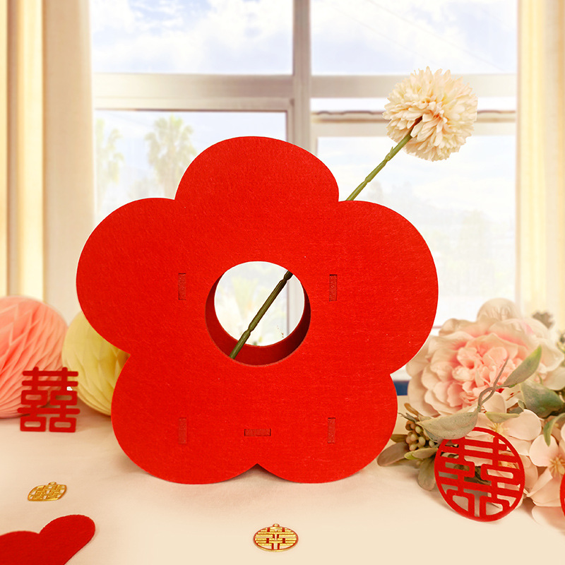 Wedding 3D Double Happiness Character Ornament Set for New Room, Bedroom, Living Room, Wedding Decoration, Bridal Room Arrangement, Bulk Wedding Celebration Supplies