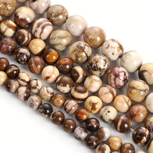 2025 New Cross-Border 1 String 4/6/8/10 mm Natural Stone Australian Zebra Jasper Cross-Border