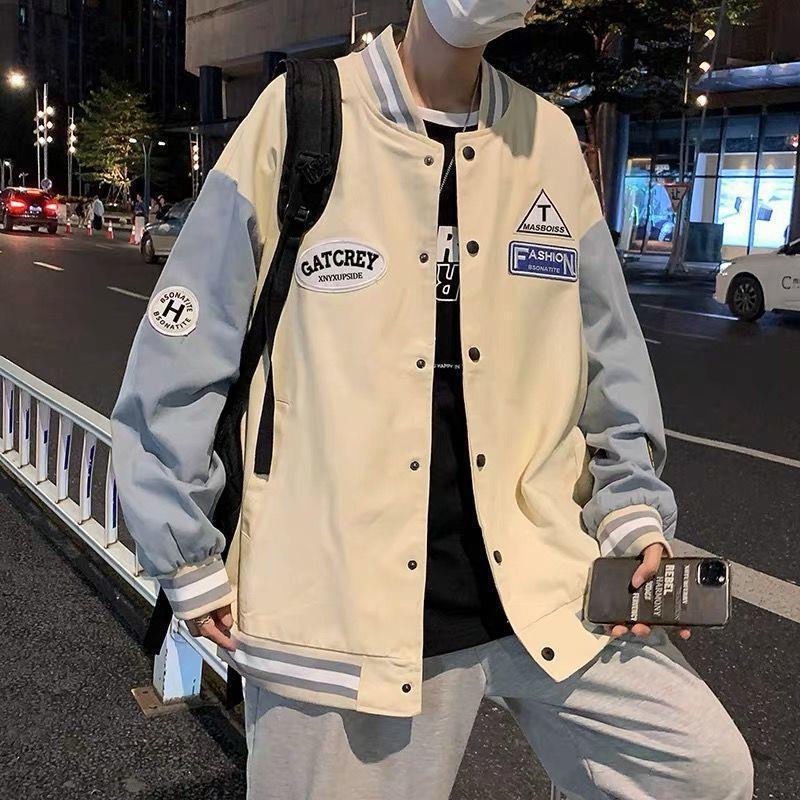 Baseball Suit Jacket Men's Spring and Autumn Korean-style Trendy Ins Loose All-match Hong Kong-style Student Jacket Top