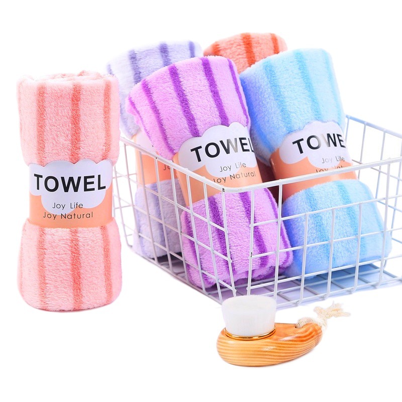 Thickened coral fleece towel factory wholesale wide strip narrow strip towel household soft face towel absorbent quick-drying towel