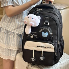 爆款大容量书包女小初高中大学生双肩包可爱高颜值马卡龙撞色背包