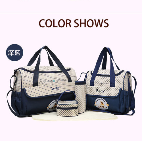 Mommy Bag Set of 5 Multifunctional Large Capacity Fashion Waterproof Cartoon Single Shoulder Crossbody Bag Mother Bag Wholesale
