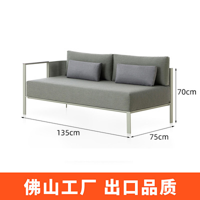 Sofá de acero inoxidable al aire libre patio terraza ocio muebles de metal a prueba de lluvia balcón de protección solar mesa de comedor ocio silla de comedor image 12
