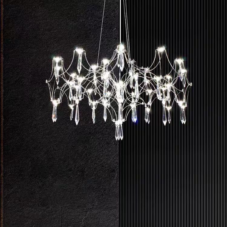 Modern Crystal Chandelier Starry Sky Lamp Living Room Chandelier Dining Room Lamp Firefly Crystal Light Cube Chandelier