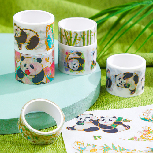 Sichuan Giant Panda Accompanying Gift DIY Handpiece Decoration Material Sticker Set City Souvenirs Cute Small Fresh