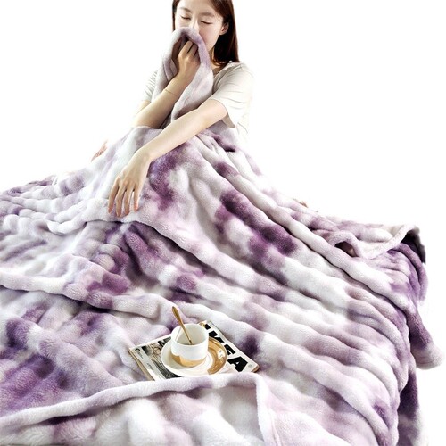 Rabbit Fleece Blanket Air Conditioner Blanket Gift Throw Pillow Bubble Fleece Cover Blanket Direct Sale Super Soft