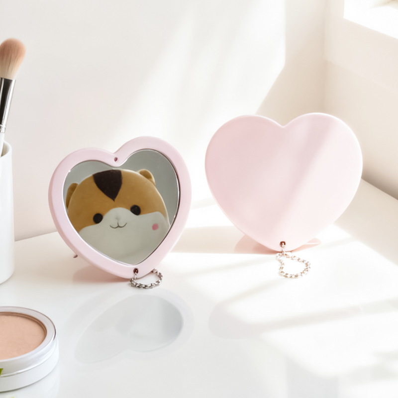 Rotar el amor mini portátil espejo de doble cara espejo de alta definición del dormitorio de maquillaje espejo colgante espejo pequeño