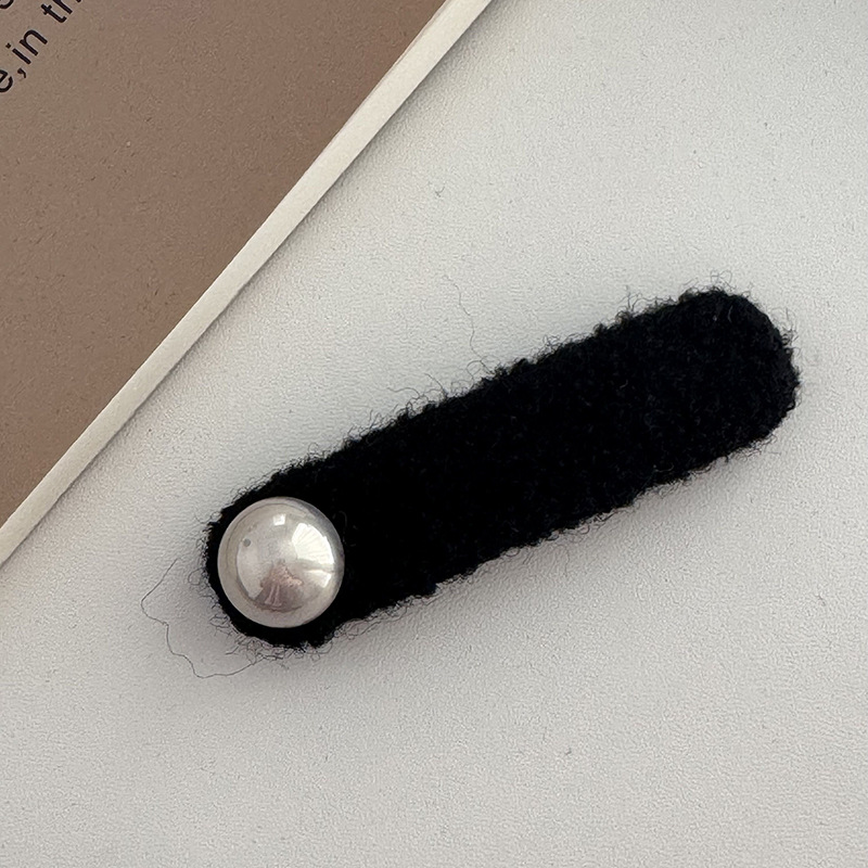 Pince à cheveux BB en peluche colorée de style coréen, perle, tout-assorti, frange latérale, cheveux cassés, pince latérale, épingle à cheveux, grande épingle à cheveux mignonne_voghion.com