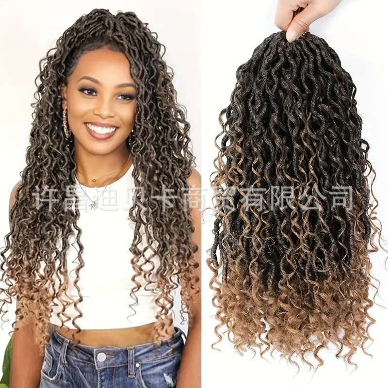 Fibra química africana trenzada sucia cabello de ganchillo River Locs diosa voladora cabeza de ganchillo encontró un producto para el cabello