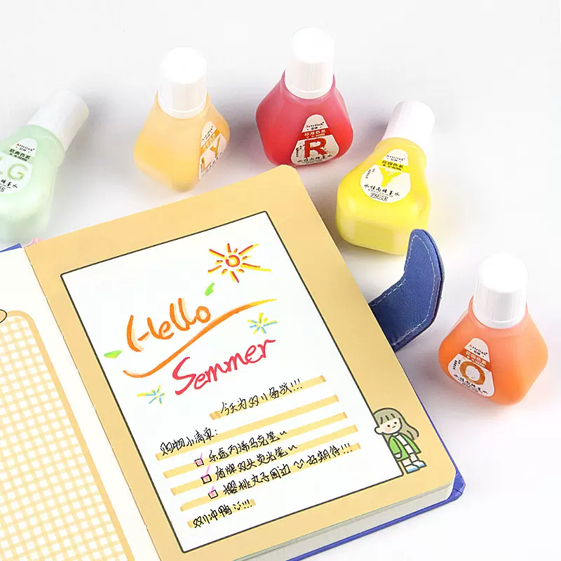 水性丙烯笔马克笔墨水 30ml补充添加液儿童涂鸦DIY美术绘画笔墨水