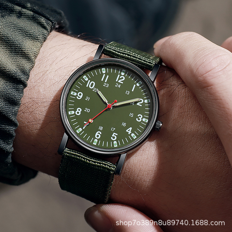 2025 New Luminous Men's Watch Men's Watch Nylon Woven Strap Casual Sports Watch Watch Factory Wholesale Spot