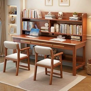 Solid wood study desk student home desk modern minimalist home bedroom primary school student writing desk double Children table