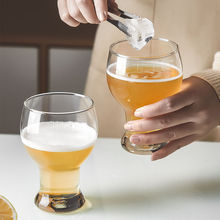 欧欣泰国进口精酿啤酒杯网红玻璃杯酒杯创意家用果汁水杯高脚杯扎