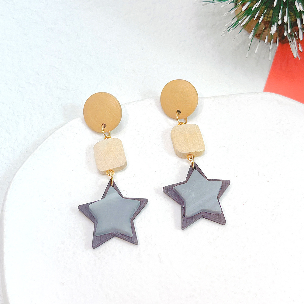 Fashion Christmas Tree Star soft clay Womenu0027S Drop Earrings 1 Pair