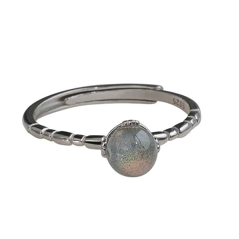 S925 Sterling Silber Mondsteinring Für Damen Schlichtes Design_voghion.com