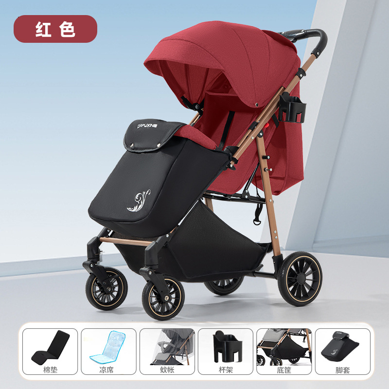 cochecito para bebés que se puede sentar y acostar, coche plegable ligero para bebés de dos vías amortiguador para recién nacidos para caminar artefacto mágico