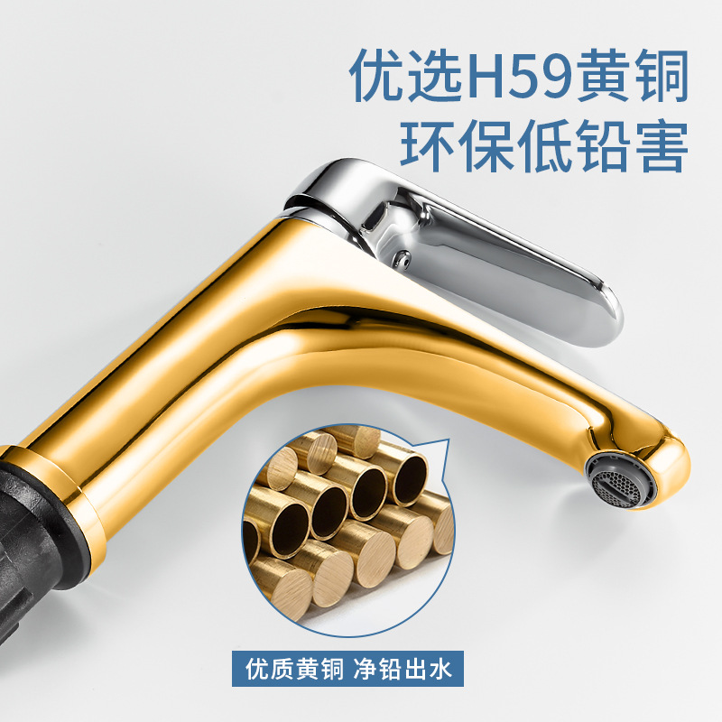 Grifo de lavabo artesanal de cobre antiguo, doble uso para agua fría y caliente, lavabo de baño doméstico, lavabo de encimera, grifo totalmente de cobre.