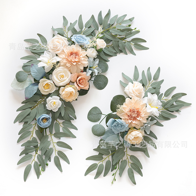 Venta caliente transfronteriza boda flor artificial Bienvenido flor signo flor Mesa flor fotografía decoración boda suministros fábrica al por mayor