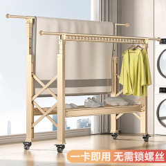アルミ合金昇降床置き物干しラックバルコニーホーム折りたたみ屋内物干しロッドモバイルキルト物干しラック