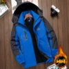 Waterproof blue warm down jacket