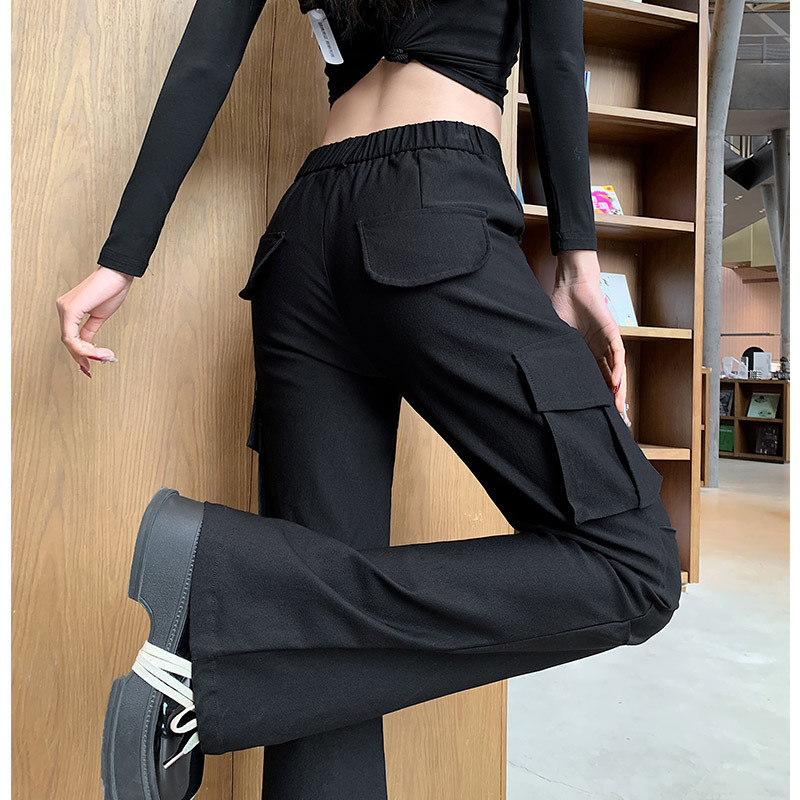 Black Flared Pants for Women, Spring 2026 New Style, Petite High-Waisted Slim-Fit Workwear Style Bootcut Pants