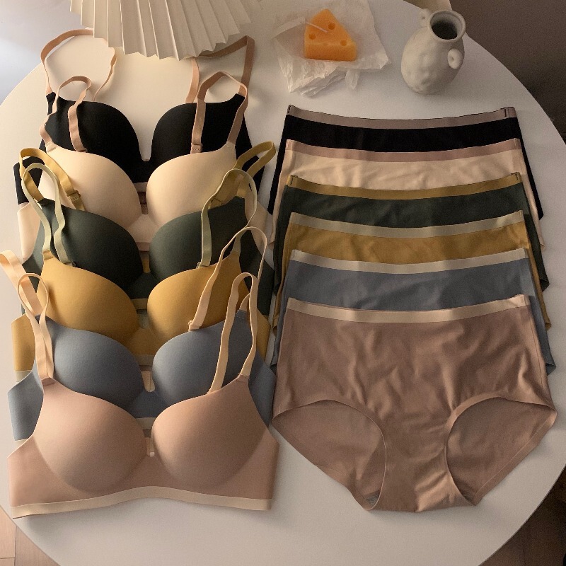 Summer 2026 New Women's Bra Set with Side Support and Lift, Seamless Underwear for Students, Triangle Panties Summer 2026 New Women's Bra Set with Side Support and Lift, Seamless Underwear for Students, Triangle Panties