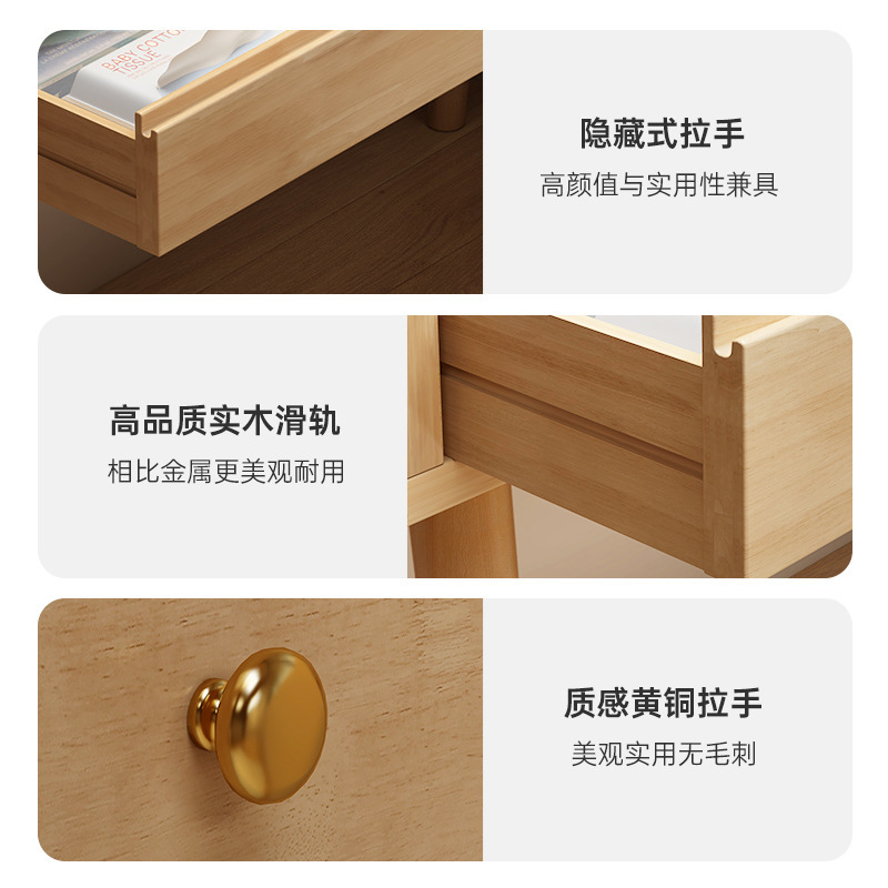Comodador de madera maciza mesa de maquillaje dormitorio simple gabinete de almacenamiento casero armario de almacenamiento estante multifuncional
