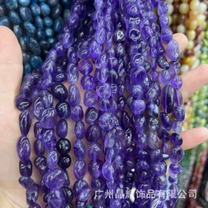 Guangzhou Jingyao высококачественные аморфные бусины из натурального прозрачного аметиста 38-40 см, аметист