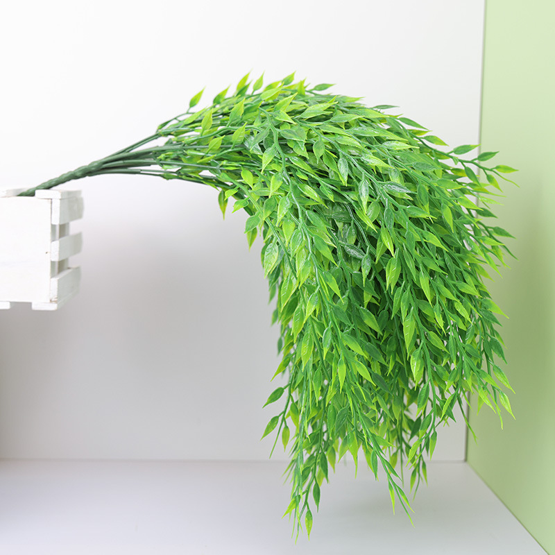 Cross-Border Artificial Willow Leaves Plant Rattan Plastic Flower Wall Hanging Ceiling Decoration Green Plant Willow Willow Leaves Weeping Willow Cross-Border Artificial Willow Leaves Plant Rattan Plastic Flower Wall Hanging Ceiling Decoration Green Plant Willow Willow Leaves Weeping Willow