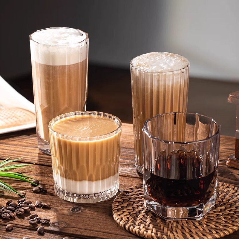 アイスアメリカンラテコーヒーカップインスタイルガラス高温耐性シンプルなウォーターカップミルクカップドリンクカップジュースカップ|undefined