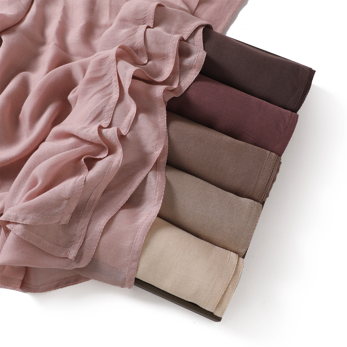 Soft Viscose Cotton Solid Color Scarf Fashion Wide Edge Thin Hijabs High Quality Headscarf Long Shawls for Muslim Woman