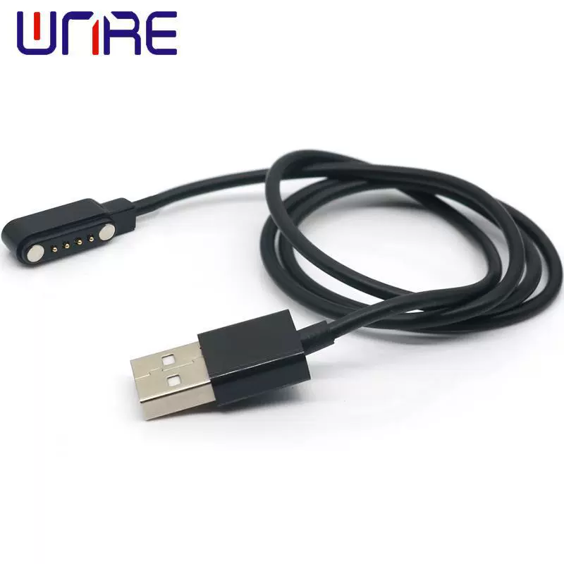 4pin male USB phone watch magnetic connector pogopin charging contact smart device data cable